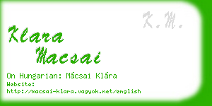 klara macsai business card